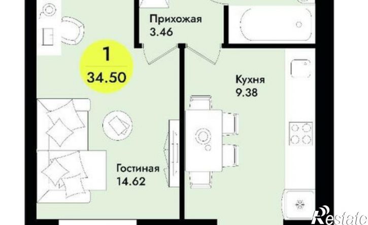 1-комн квартира ул Мира, 8,  д. 8