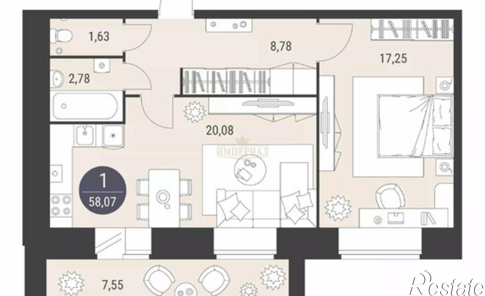 Купить квартиру за 6 417 600 рублей на ул Меримского, 6