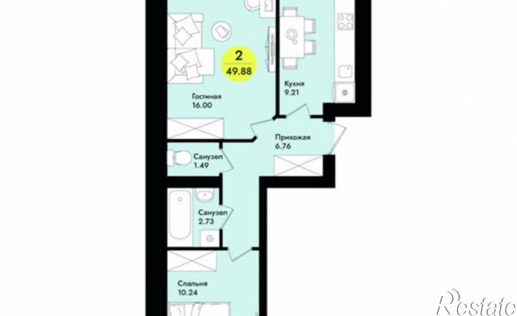 2-комн квартира ул Мира, 8,  д. 8