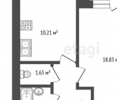 1-комн, 40кв м, этаж 8/9 Комсомольская улица, 86