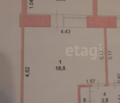 1-комн, 35кв м, этаж 2/5 улица Подольских Курсантов, 6