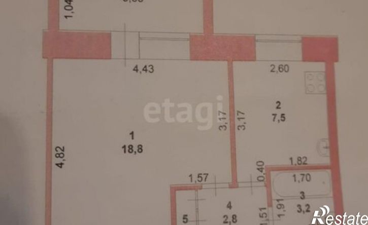 1-комн квартира улица Подольских Курсантов, 6,  д. 6