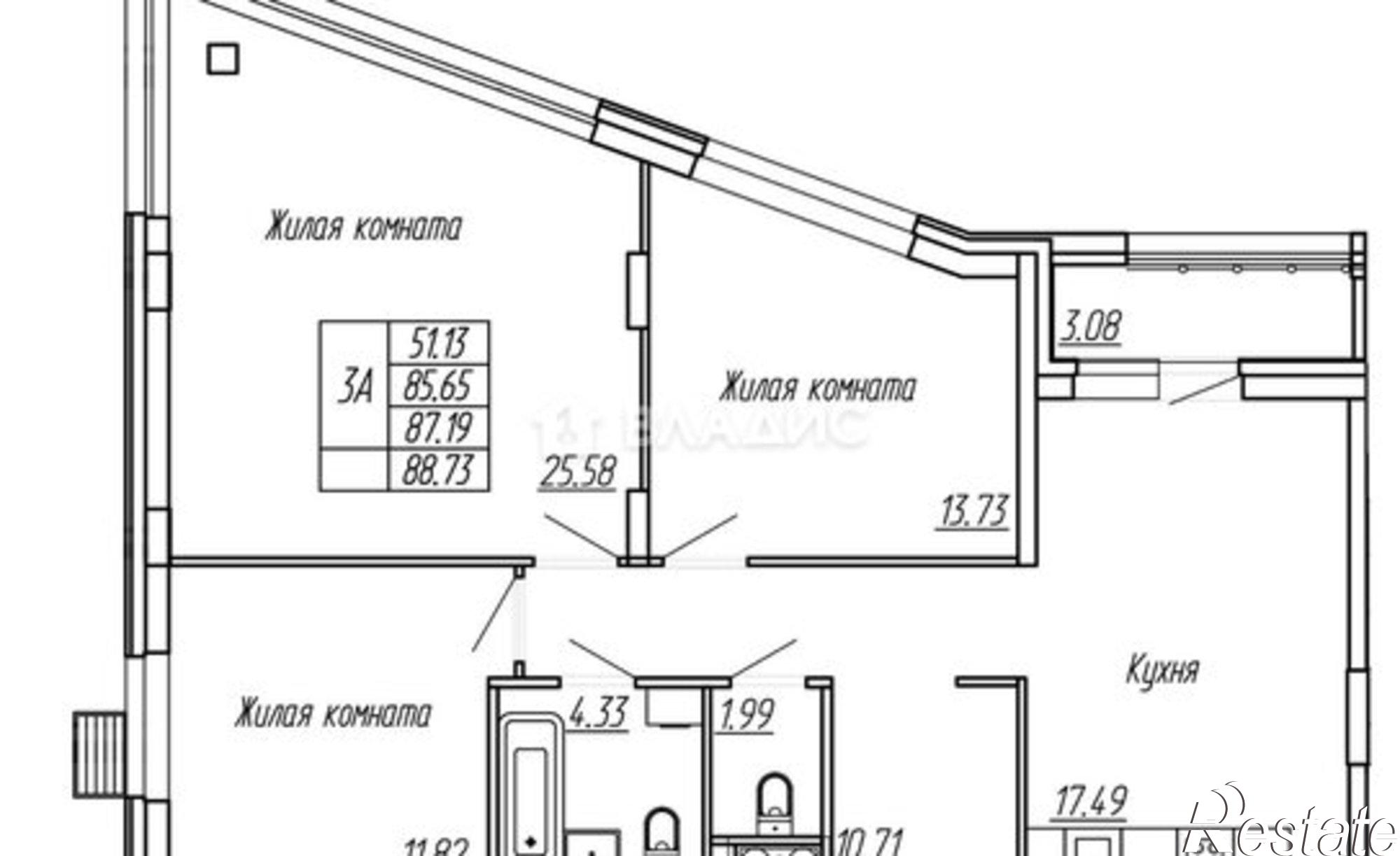 Купить квартиру за 9 372 920 рублей на улица Панфилова, 34/1