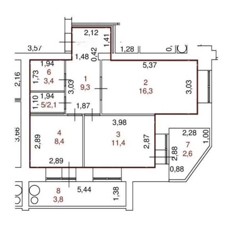 2-комн квартира Шумелева, 10