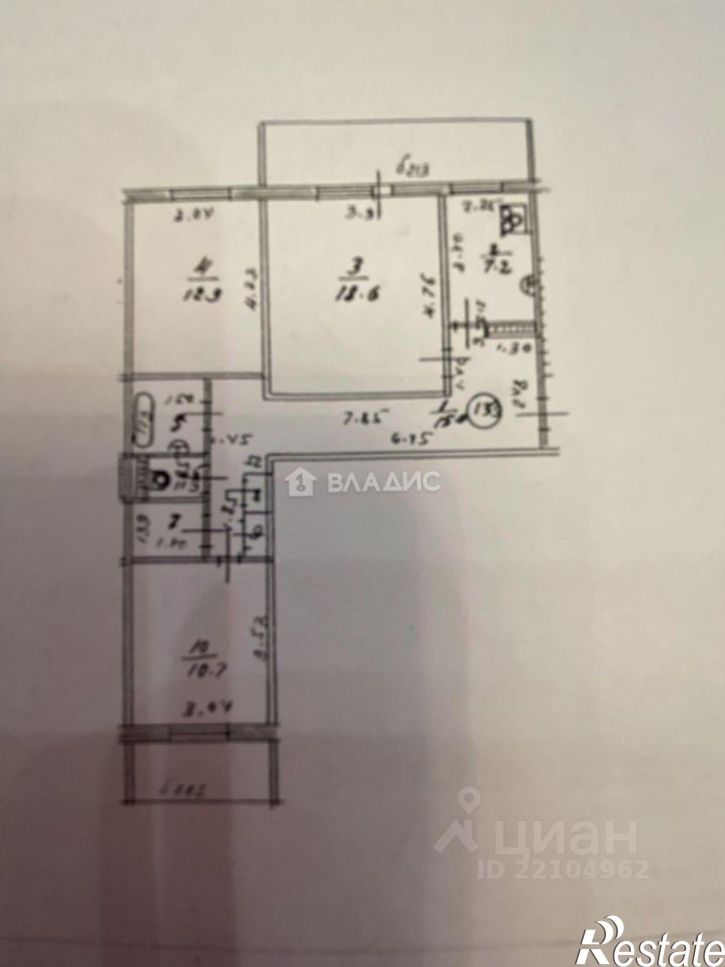 3-комн квартира ул Петрова, 3,  д. 3