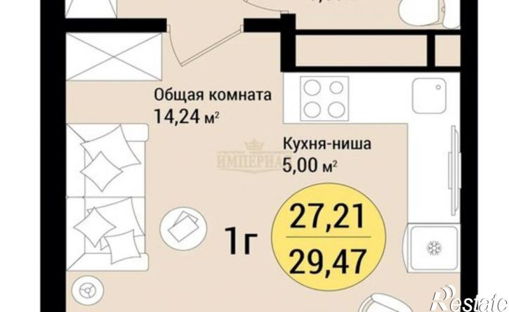 1-комн квартира улица Карла Либкнехта, 77