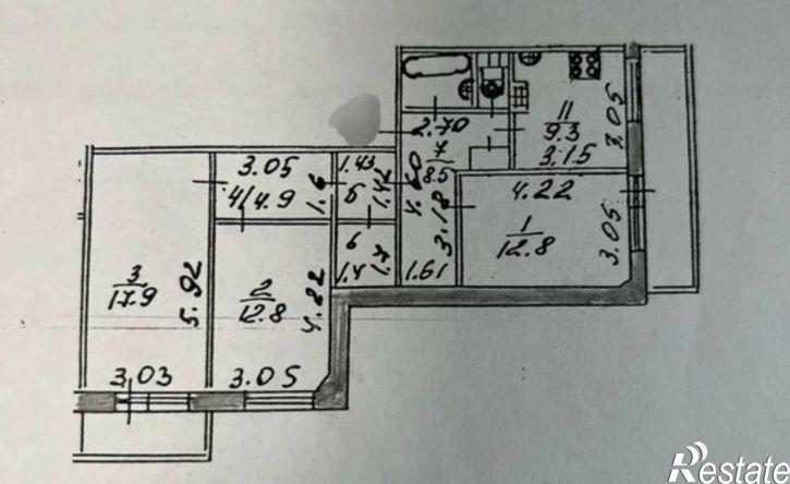 3-комн квартира ул Воинов-интернационалистов, 22А,  д. 22А