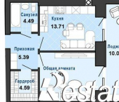 1-комн, 48 кв м, этаж 3/9 Советская улица, 88